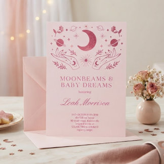 Twinkle Little Star Mond & Sterne Babyparty Einladung