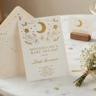 Twinkle Little Star Mond & Sterne Babyparty Einladung