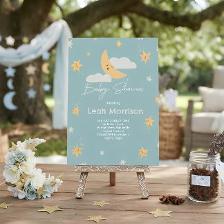 Twinkle Little Star Mond & Sterne Babyparty Einladung