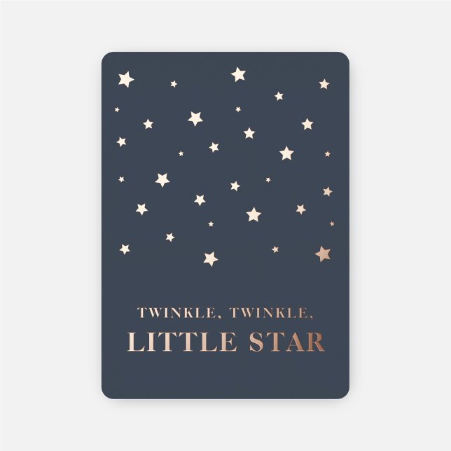 Twinkle Little Star Navy Blue Boy Baby Dusche Folieneinladung (Von Creator hochgeladen)