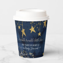 Twinkle Little Star Navy Blue Gold Boy Baby Dusche