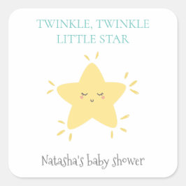 Twinkle Little Star Niedliches Kinderzimmer Rhyme Quadratischer Aufkleber