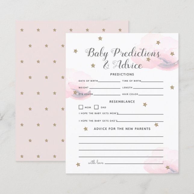 Twinkle Little Star Pink Baby Vorhersagen & Ratsch (Vorne/Hinten)