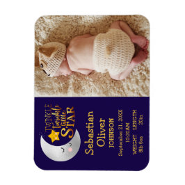 Twinkle Little Star Print Foto Geburtsankündigung Magnet