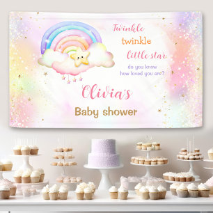 Twinkle Little Star Rainbow Baby Dusche Banner