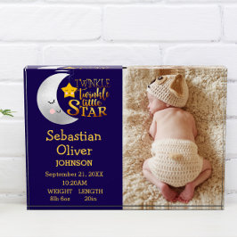 Twinkle Little Star Simple Birth Announcement Baby Fotoblock