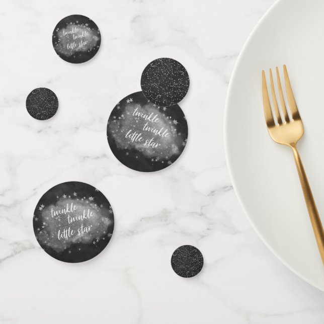 Twinkle Little Star | Steinkohle Grau und Silber Konfetti (Gruppe)