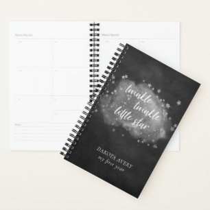 Twinkle Little Star Steinkohle Grau und Silber Planer