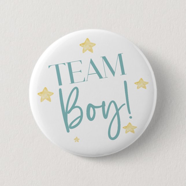 Twinkle Little Star Team Boy Blue Gender Reveal Button (Vorderseite)