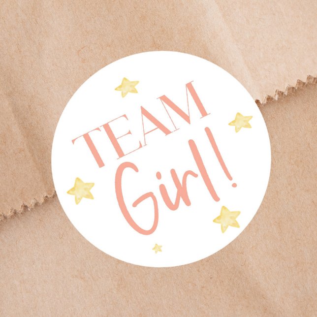 Twinkle Little Star Team Boy Blue Gender Reveal Runder Aufkleber (Von Creator hochgeladen)