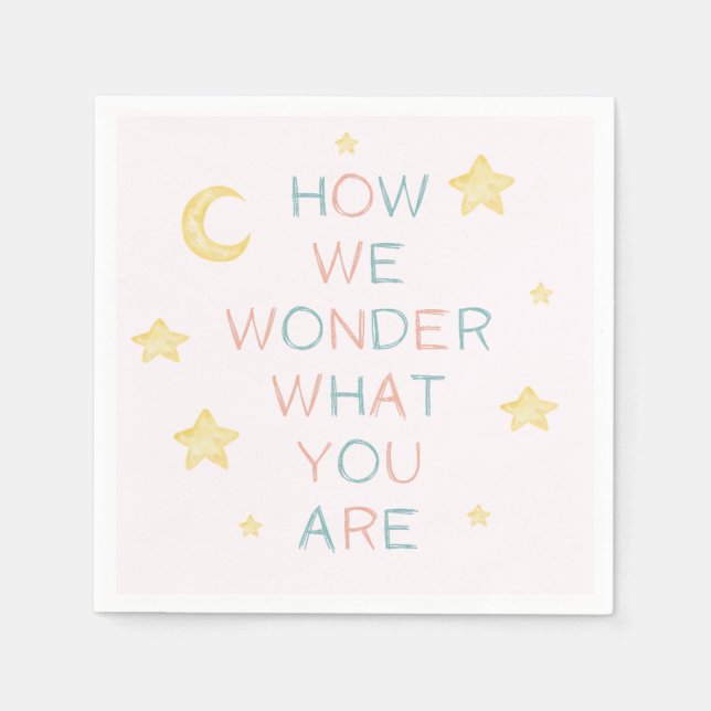Twinkle Little Star, wie wir uns über die Geschlec Serviette (Vorderseite)