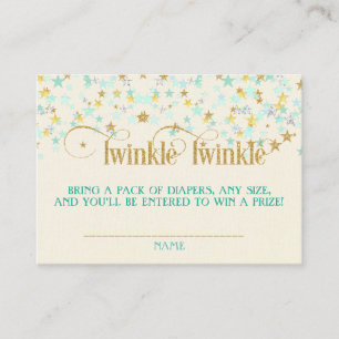 Twinkle Little Star Windelverlosung Mint Gold Crem Begleitkarte