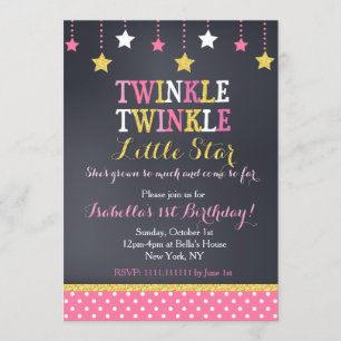 Twinkle Little Star zum Geburtstag Einladung