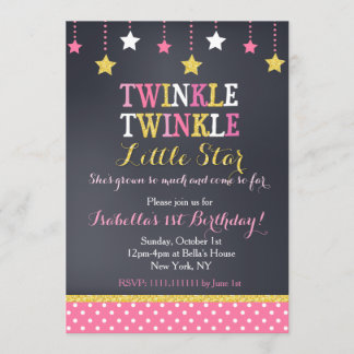 Twinkle Little Star zum Geburtstag Einladung