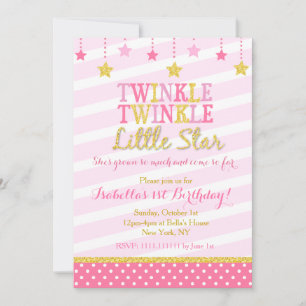 Twinkle Little Star zum Geburtstag Einladung