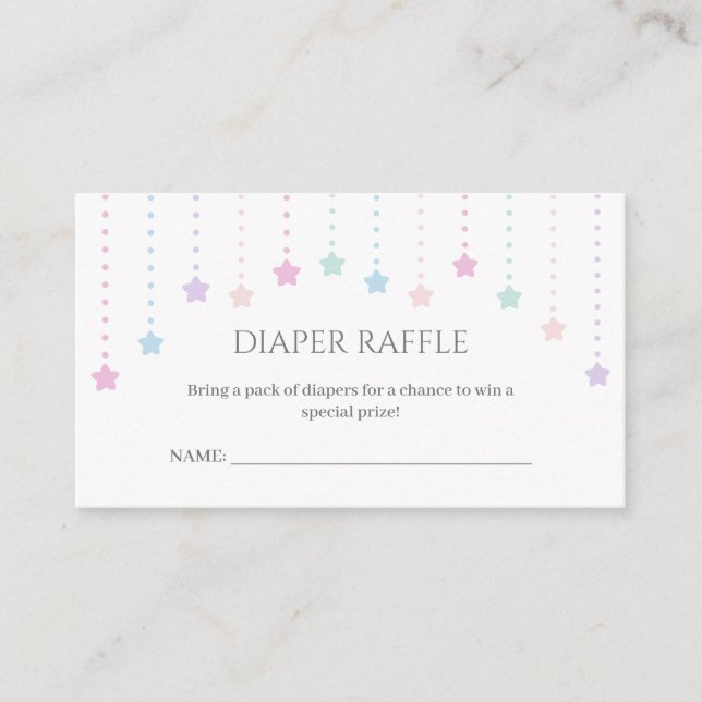 Twinkle Little Stars Babydusche Windelwanne Begleitkarte (Vorderseite)