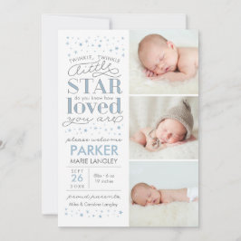 Twinkle Multi Foto Baby Boy Geburtserklärung Ankündigung