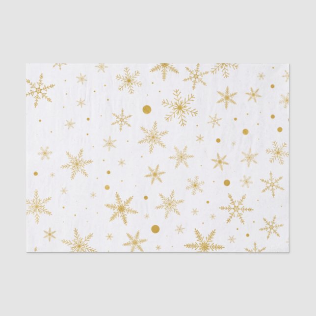 Twinkle Snowflake 3 -Gold & White- Seidenpapier (Vorderseite)