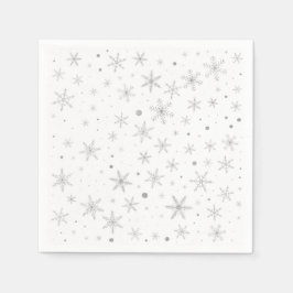 Twinkle Snowflake - Silver Gray & White- Serviette