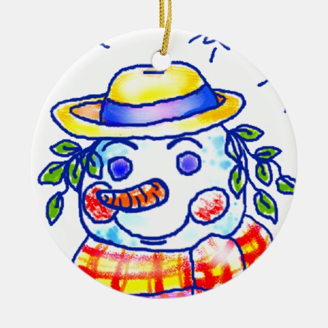 Twinkle Snowman individuelle Name Keramikornament (Vorne)