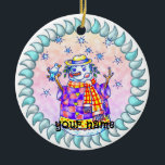 Twinkle Snowman Keramik Ornament<br><div class="desc">Twinkle Snowman Verzierung von ArtMuvz Illustration. Matching Snowman Bekleidung, T - Shirt, Feriengeschenke. Schneemann T - Shirt, Weihnachtsgeschenke und Winterkleidung.</div>