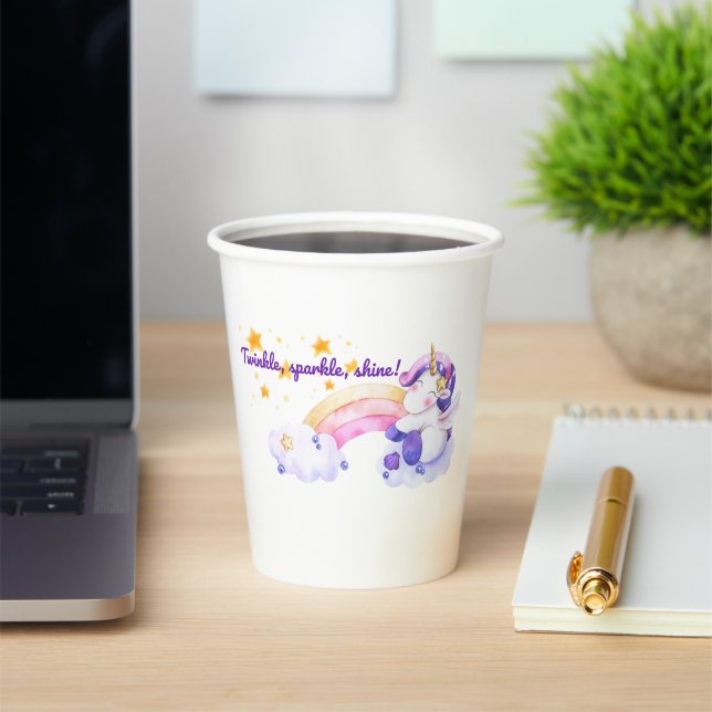 ⭐ Twinkle Sparkle Einhorn Paper Cup 🌈 ✨ Pappbecher (InSitu)