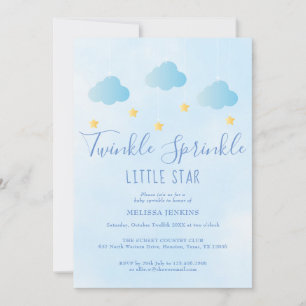 Twinkle Sprinkle Boy Blue All in one Baby Dusche Einladung