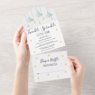 Twinkle Sprinkle Gender Neutral Baby Dusche All In One Einladung