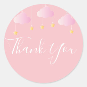 Twinkle sprinkle kleiner Stern Baby Shower Pink Runder Aufkleber