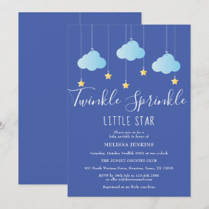 Twinkle Sprinkle Little Star Baby Dusche Blau Einladung