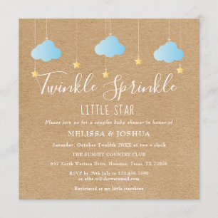 Twinkle Sprinkle Little Star Baby Dusche Rustikal Einladung