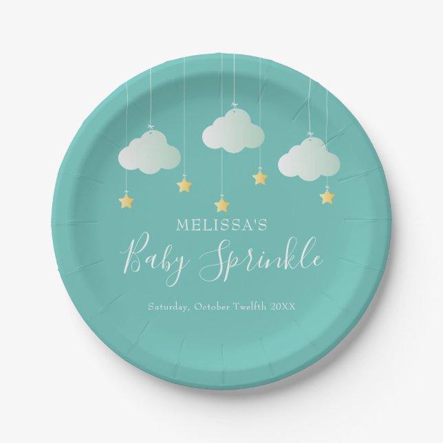 Twinkle Sprinkle Little Star Baby Dusche/Sprinkle Pappteller (Vorderseite)