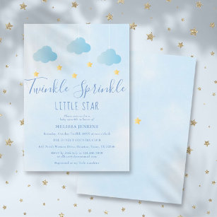 Twinkle Sprinkle Little Star Boy Blue Baby Dusche Einladung
