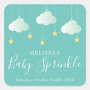 Twinkle sprinkle Stern Baby Shower Quadratischer Aufkleber