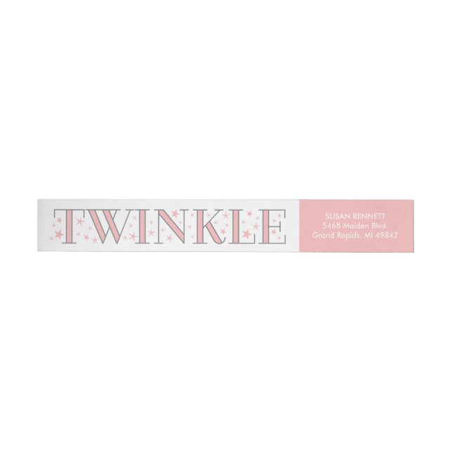 Twinkle Star Babydusche Rücksendeadresse Etikett (Person)