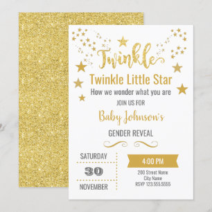 Twinkle Star Gender Reveal Baby Shower Einladung