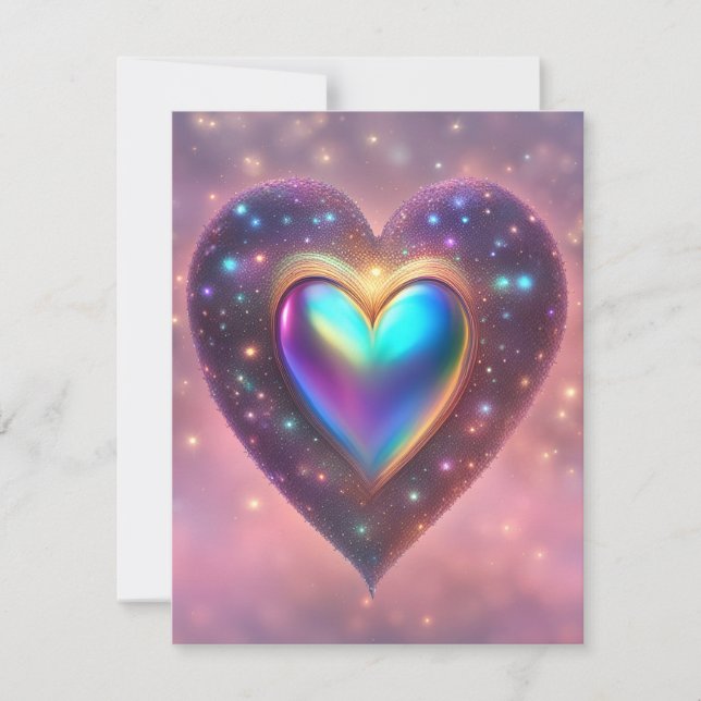 Twinkle Star Heart Feiertagskarte (Vorderseite)