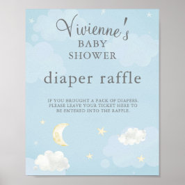 Twinkle Star Light Blue Baby Duschdusche Windelwan Poster