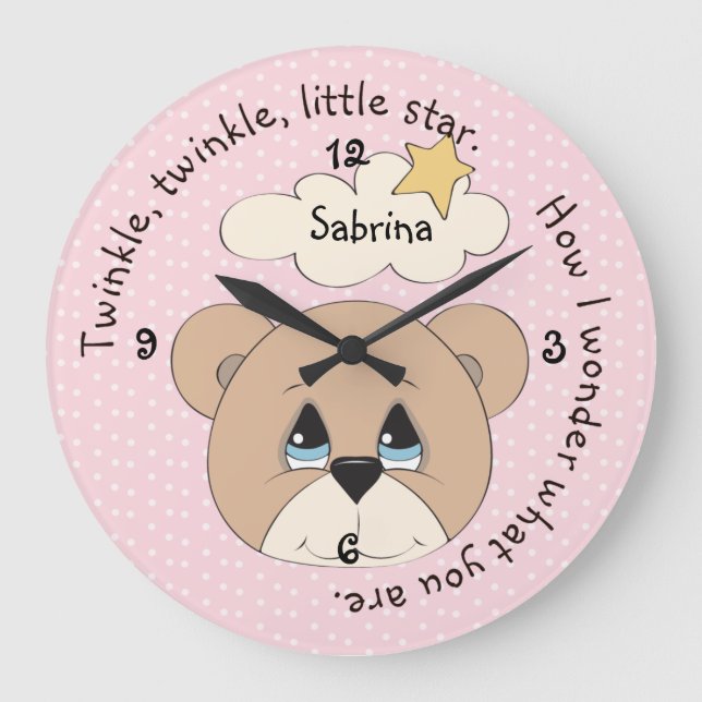 Twinkle Star Rhyth Wall Clock Große Wanduhr (Vorderseite)