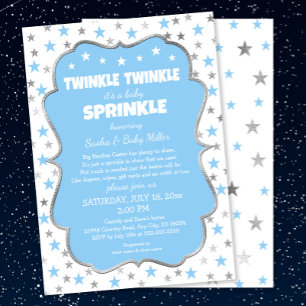 Twinkle Stars Baby Sprinkle Junge Einladungen