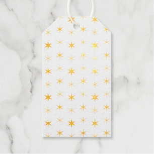 Twinkle Stars Gold Muster Weihnachten Geschenkanhänger