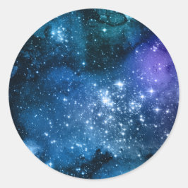 Twinkle Stars in Night Sky, DIY Text Art Logo Vs 2 Runder Aufkleber