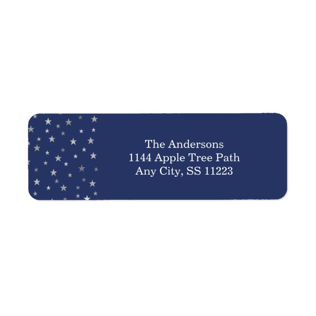 Twinkle Stars Navy Silber Baby Dusche Rückkehr hin (Vorne)
