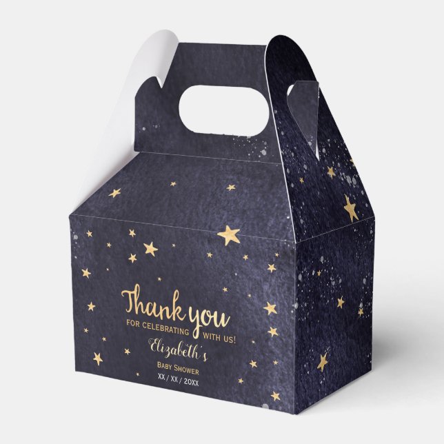 Twinkle Tinkle Aquarell Unisex Babydusche Geschenkschachtel (Vorderseite)