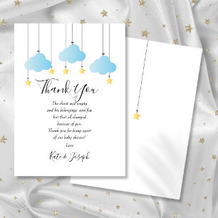 Twinkle Twinkle Baby Boy Baby Shower Dankeschön-Ge Dankeskarte