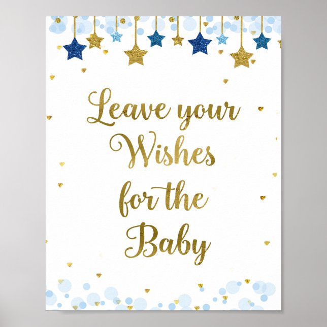 Twinkle Twinkle Baby Dusche Wünsche für Babysignat Poster (Vorne)