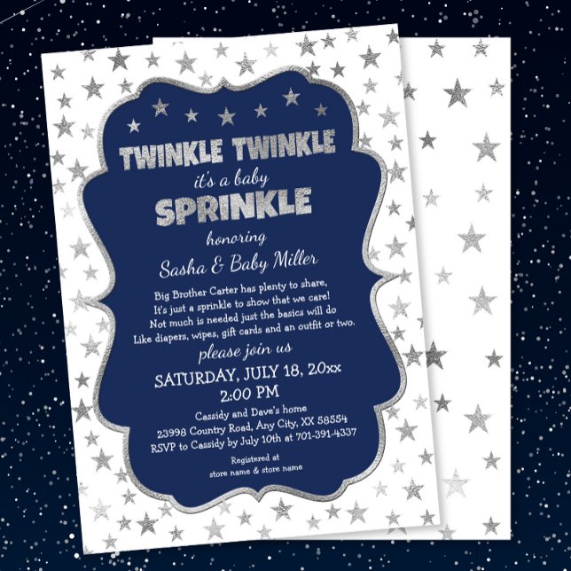 Twinkle Twinkle Baby Sprinkle, invitations d'argen (Créateur téléchargé)