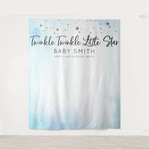 Twinkle Twinkle Babydusche Hintergrund Blau Wandteppich