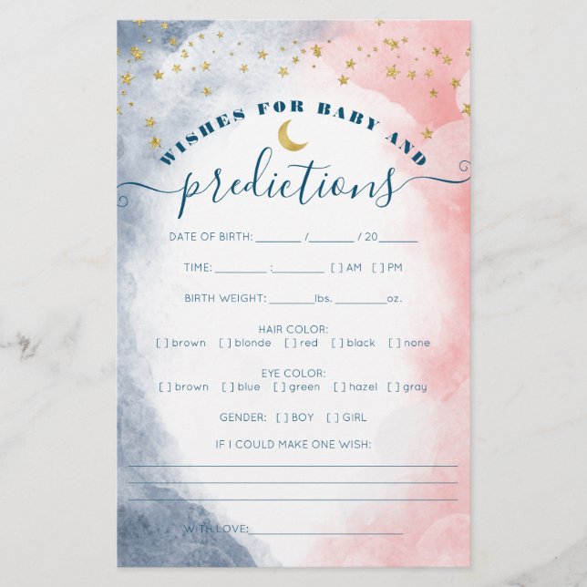 Twinkle Twinkle Double Sided Gender Reveal Games (Vorderseite)