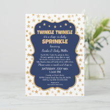 Twinkle Twinkle Drop-in Navy Gold Baby Sprinkle